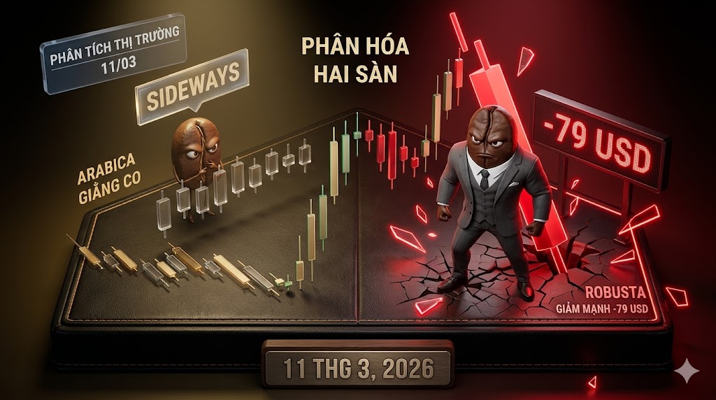 Phân tích Cà phê 11/03: Arabica chững lại với nhịp giằng co biên độ hẹp, Robusta sụt giảm -79 USD